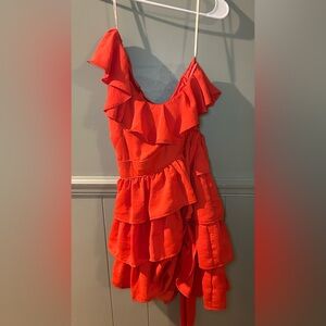 MM Couture by Miss Me Red Ruffle Tiered Mini Dress